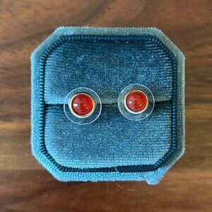 Carnelian Earrings Set in Gold